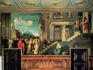 マリアの神殿への入場 1534 年 ティツィアーノ ティツィアーノ Oil Paintings